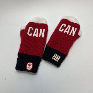 Hudson’s Bay Canada Olympic Team Knit Mittens Red Maple Leaf – Adult L/XL